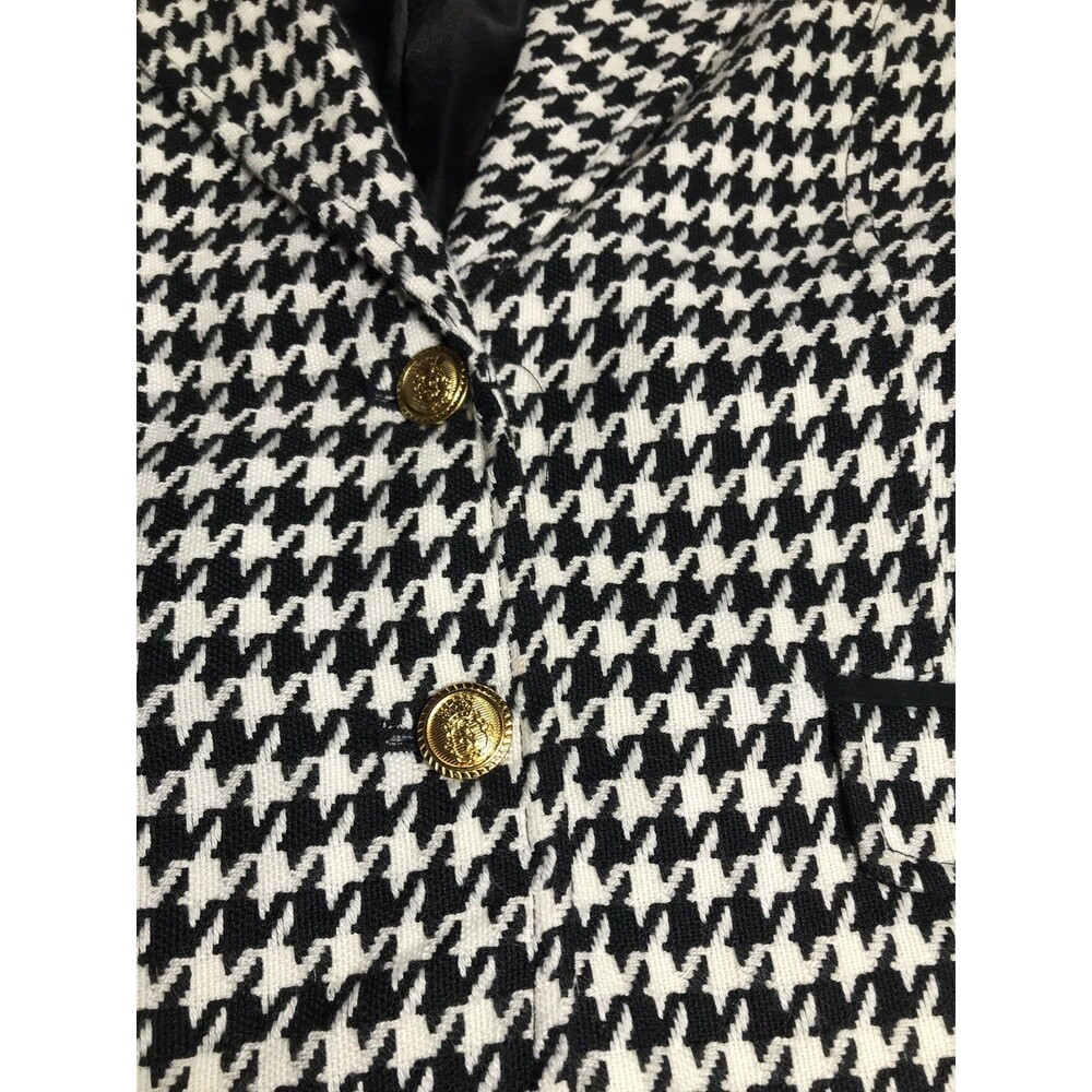 Joan Rivers Women’s Vintage Black Herringbone, Elbow Patch Blazer Size 10 - Picture 5 of 9